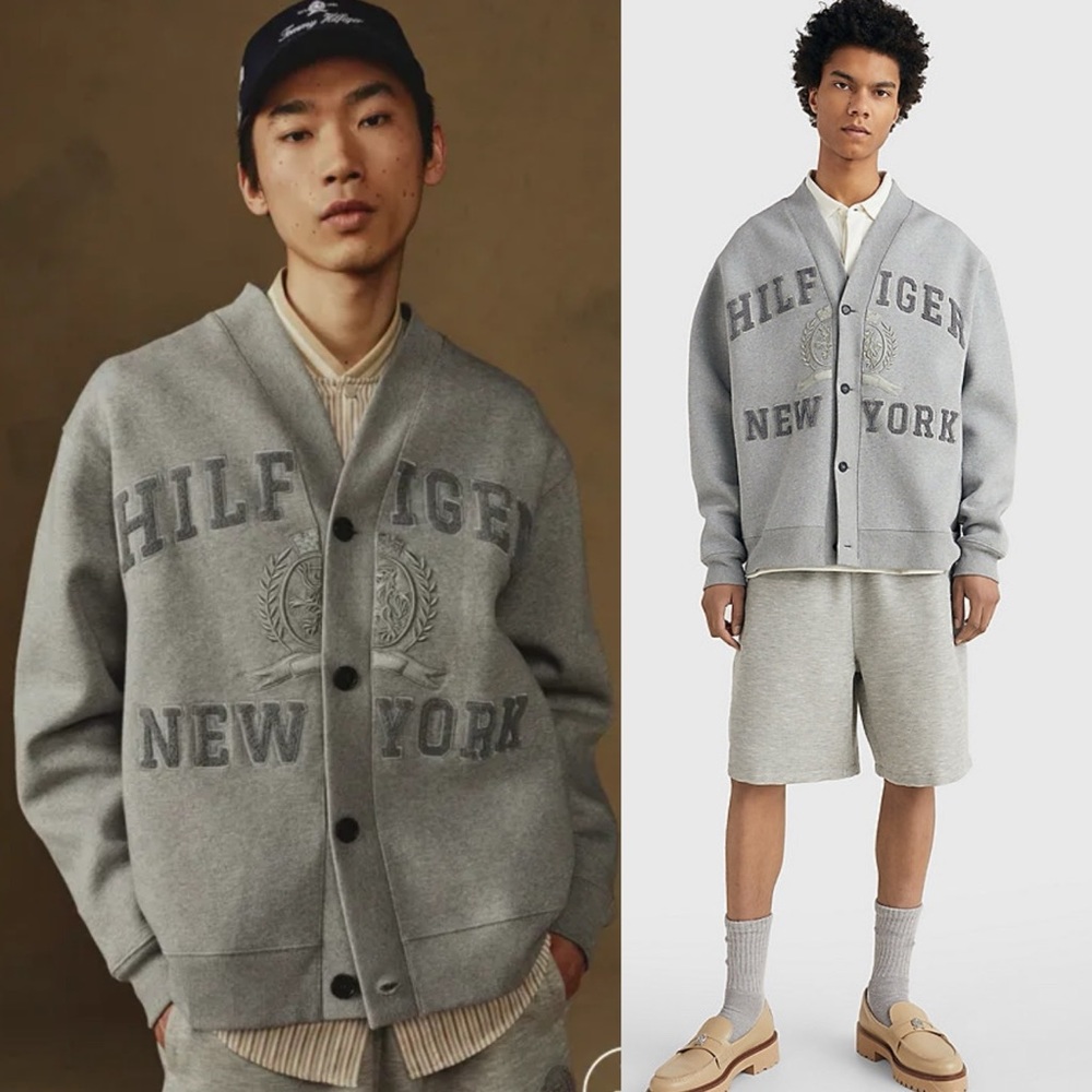 Tommy Hilfiger | Crest Embroidered Prep Varsity Cardigan Size: Large